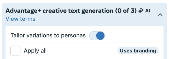 Tailor Text Variations to Personas Tailor Text Variations to Personas
