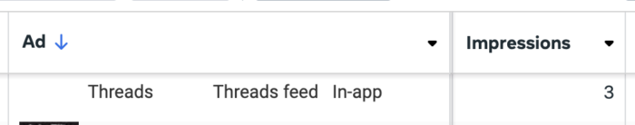 Ad Impressions in Threads Feed